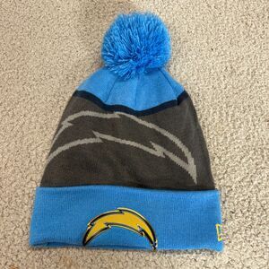 Chargers NFL New Era Fleece Lined Cuffed Knit Beanie Pom Pom One Size Fit Most